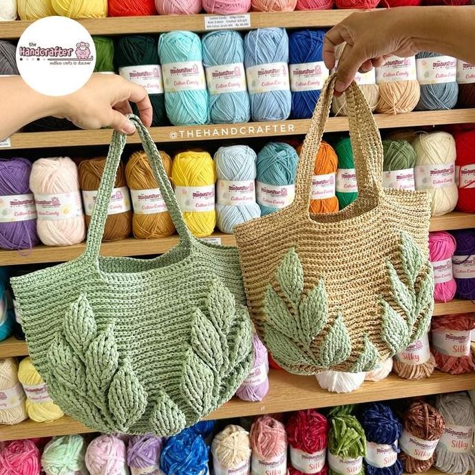 

TERMURAH - DIY paket tas rajut crochet leaf bag