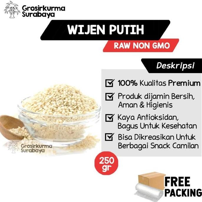 

Terlaris 250Gram White Sesame Seeds Raw / Biji Wijen Putih Organic Natural Premium Original Kualitas Bagus