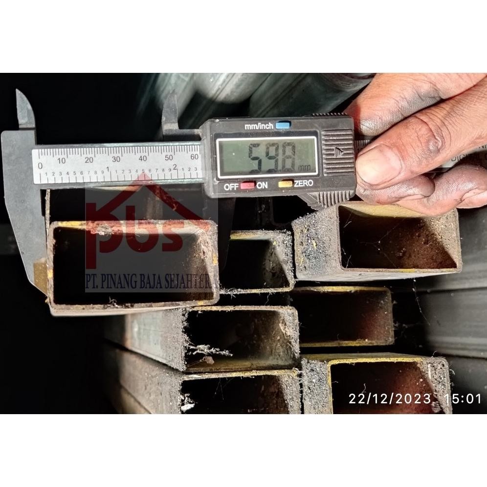 NEW BESI HOLLOW HITAM 3 cm x 6 cm (30x60) x 6 meter, Tebal 1.4mm 1.7mm 2.3mm / HOLO KOTAK