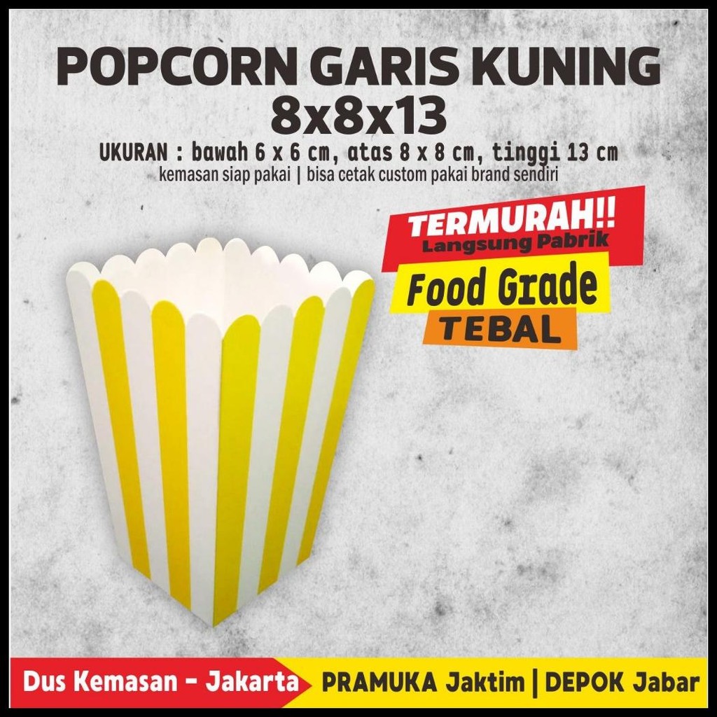 

BOX POPCORN GARIS 8X8X13 CM