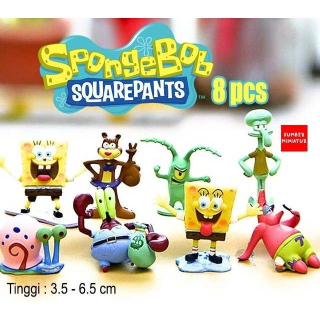 

Terlaris Spongebob / Sponge Bob Set Figure Mainan Hiasan Kue Hiasan Aquarium Terlaris