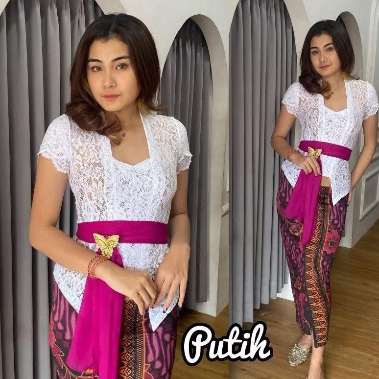 Ready Setelan Kebaya Bet Modern Stretch Melar Brukat Bali Atasan Brokat Kutu Baru Murah Grosir Set K