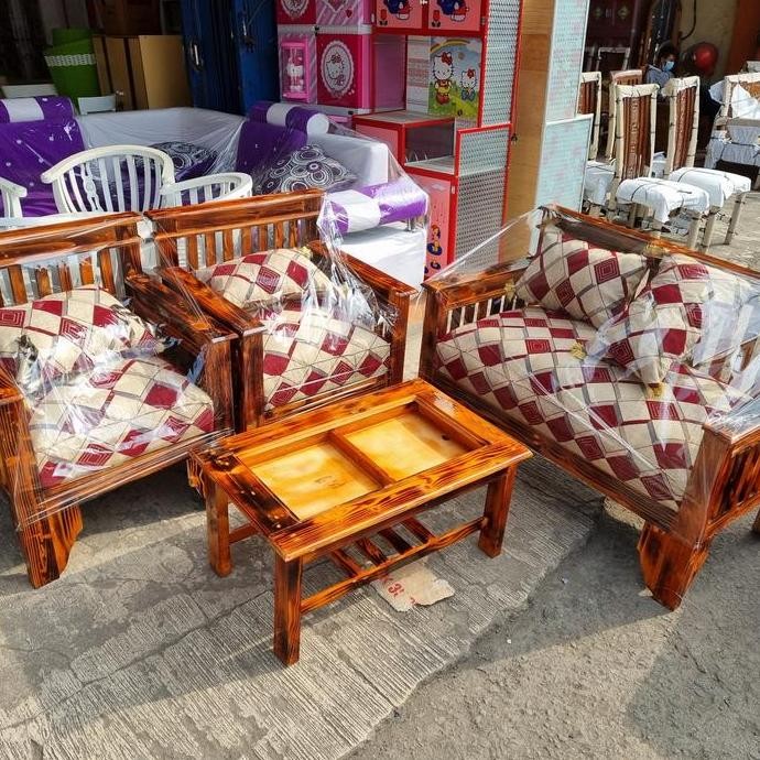 Set Kursi Kayu Minimalis Ruang Tamu 211 Co