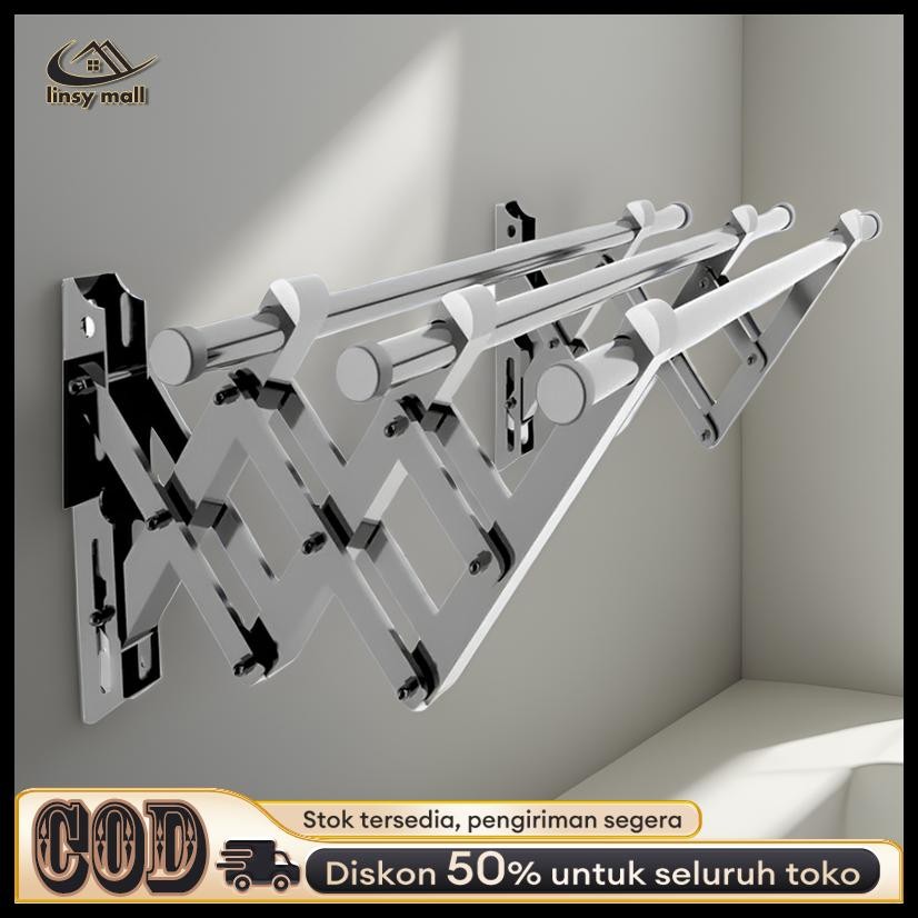 JEMURAN DINDING LIPAT STAINLESS 2 METER JEMURAN BAJU PAKAIAN DINDING JEMURAN LIPAT DINDING