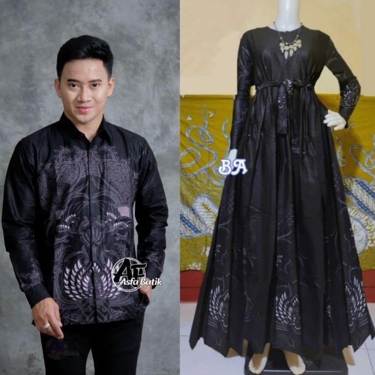 Gamis Batik Couple Suami Istri Modern Size Standar dan Jumbo