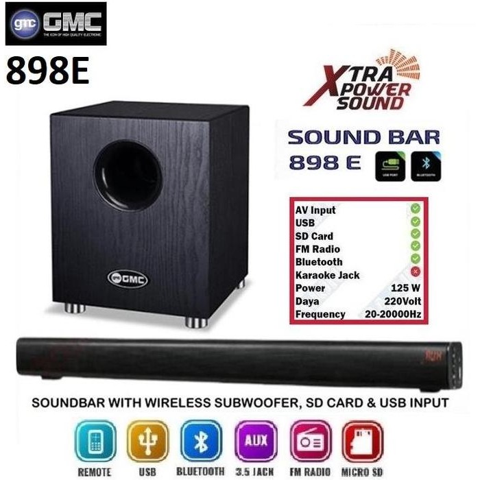 Speaker Soundbar Gmc 898 E Speaker Bluetooth Suara Mantap Ber New Stok