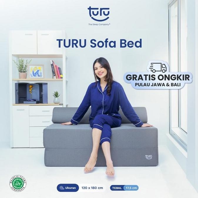 Turu Sofa Bed 2In1 Uk. 120X180 Turu Minimalis Grey / Trifold Kasur Sofa Co