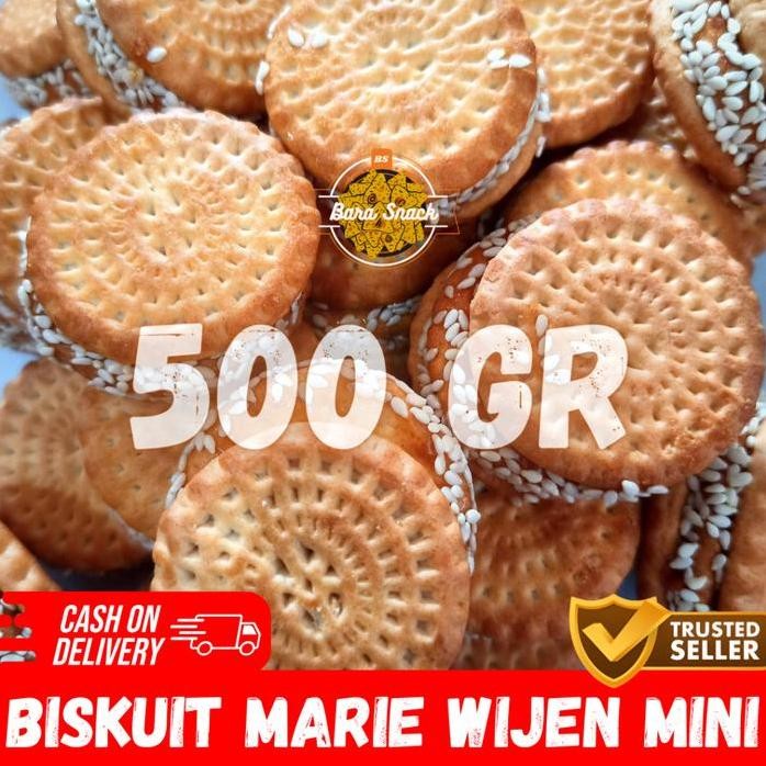 

Terlaris [ 500Gr ] Biskuit Marie Wijen Mini / Biskuit Caramel Wijen / Camilan Snack Kiloan Murah -B