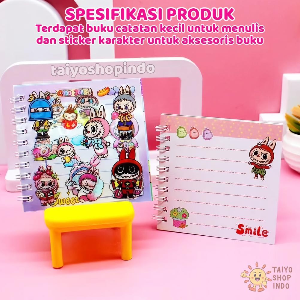 

[original] note book ring sticker karakter small kuromi melody labubu buku catatan spiral stiker aksesoris [terlaris] [terbaik]