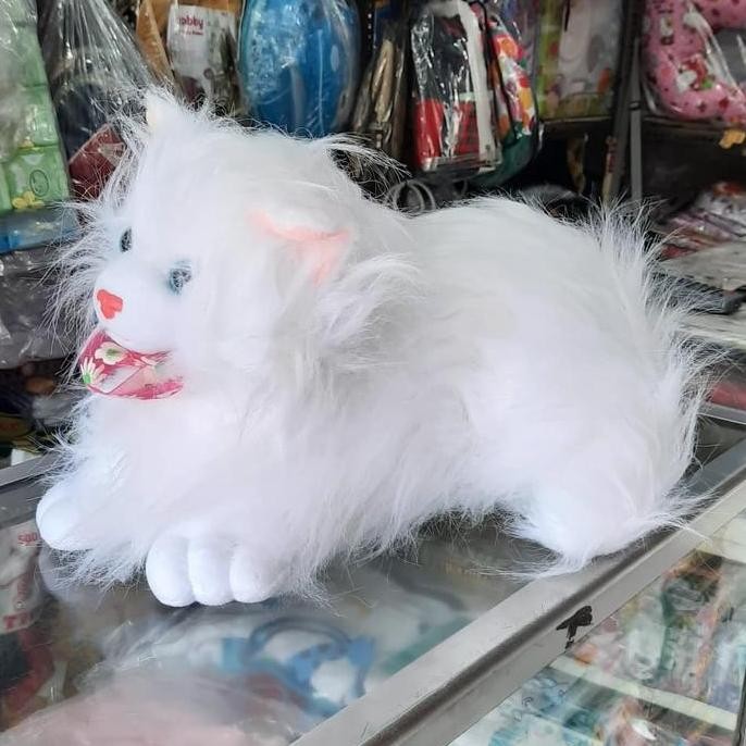 boneka kucing anggora putih white XL