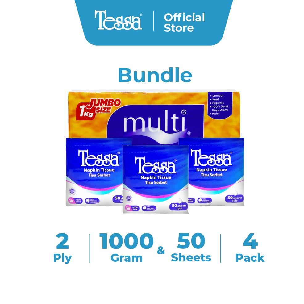 RADEN Tissue Multi - Facial Tissue 1000 gr & Tissue Tessa Napkin Lunch 50