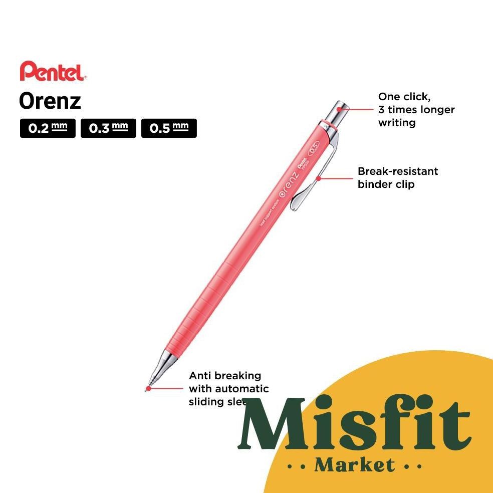 

RB Pentel ORENZ Mechanical Pencil 0.2 0.3 0.5 mm Pensil Mekanik