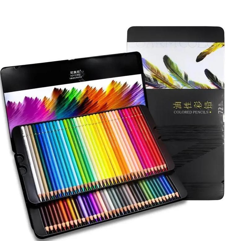 

Nynoi 24/36/48/72/120 Colored Pencil Set Professional Oil 3.7Mm Refill Tin Box Graffiti Drawing Pencils For School Supplies