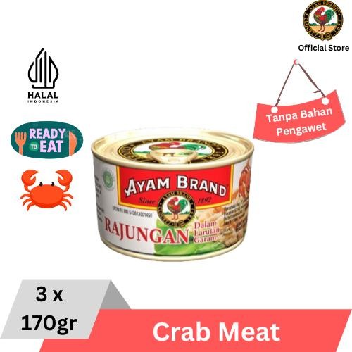 

NEW PRODUCT AYAM BRAND - KEPITING KALENG RAJUNGAN CRAB MEAT FLAKE IN BRINE 3 PCS 170GR NATURES TOUCH.