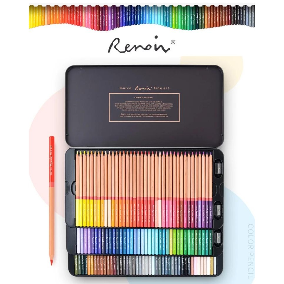 

Marco Renoir 24/36/48/72/100/120 Colors Oil Color Pencil Water Soluble Colored Pencils For Sketch Painting Student Art Supplies