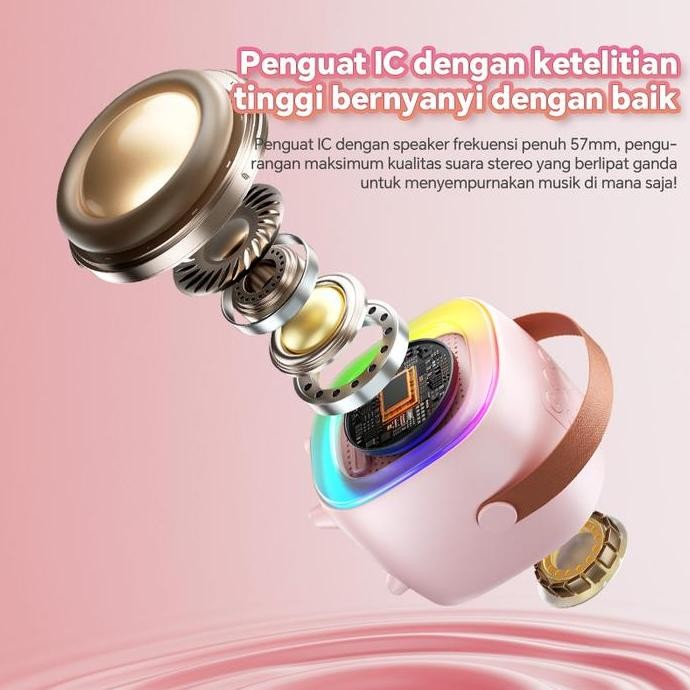 2025 Speaker Bluetooth Speaker Mikrofon Karaoke Baru Speaker Nirkabel Speaker All-In-One Mesin Karao