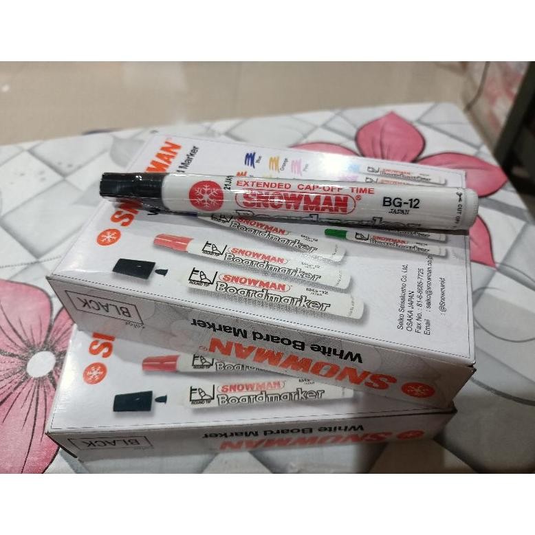 

RB Spidol Snowman whiteboard BG12 warna hitam / bisa di hapus