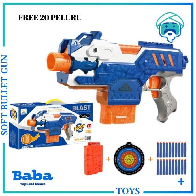 Asli Mainan Anak Soft Bullet Gun Lefan Toys 9927 Tembakan Otomatis SUPER GUN SMG Original NOT NERF S