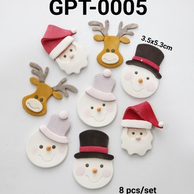 

Produk Terbaik] GPT-0005 Hiasan kue natal christmas gumpaste sinterklas snowman rusa