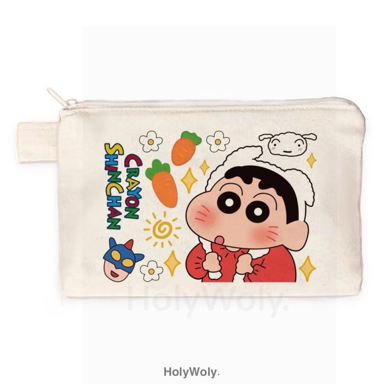 

Hjg-7 Hw Pouch Canvas Pencil Motif Crayon Sinchan / Pouch Serba Guna