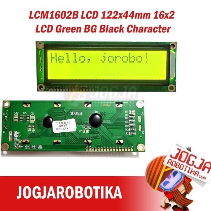 Produk Unggulan] LCD LCM1602B 122x44mm LCD 16x2 Green Blue White Color Backlight Background Black / 