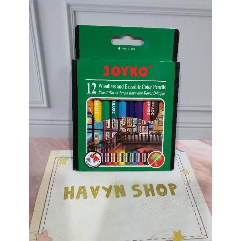 

''Terlaris" Pensil Warna 12Warna Pendek Merek Joyko Cp-120 Bisa Dihapus/Woodless And Erasable Color Pencils Murah