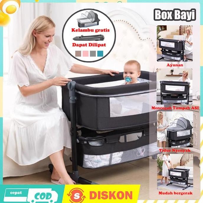 Cod Box Bayi Lipat Tempat Tidur Murah/Baby Bed Box /Little Equi Box Bayi/Box Tempat Tidur Bayi Keran