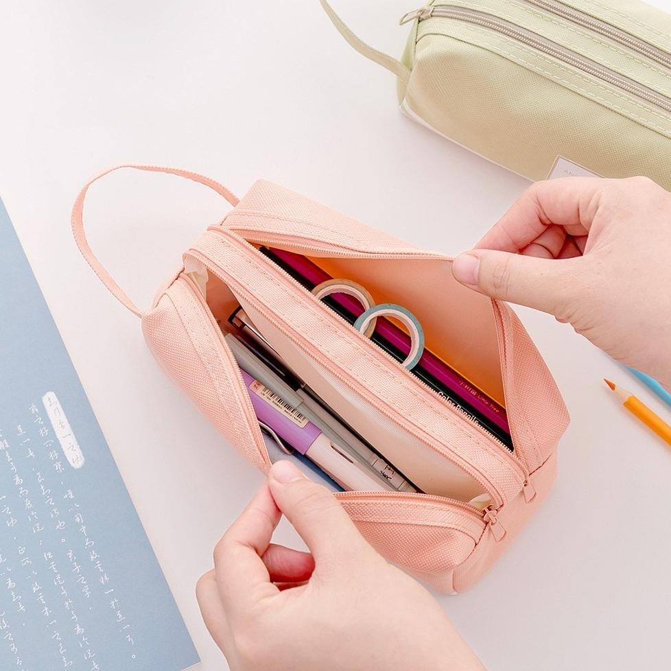

Sale! Tempat Pensil Kapasitas Besar Kain Oxford Tas Penyimpanan Dua Lapis Tas Kosmetik Large Capacity Double Layer Pencil Bag Creative Stationery Storage Bag