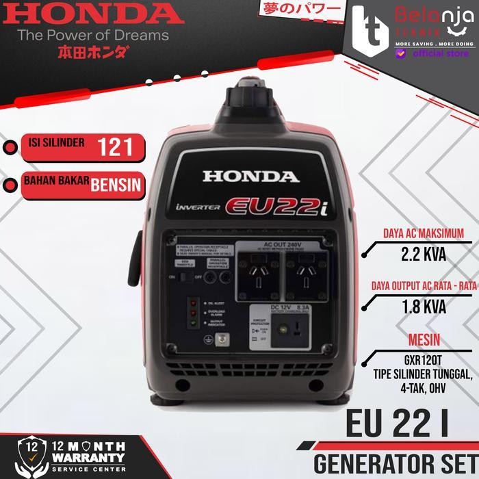 Honda Genset Silent Eu 22I 1700 Watt Eu 22 I Generator Set Mini Eu22I Original Dan Terpercaya