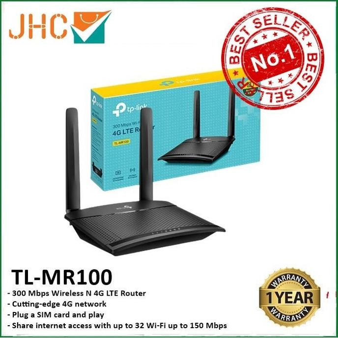TERBARU - TP-Link TL-MR100 300Mbps Wireless N 4G LTE Router Modem SimCard MR 100