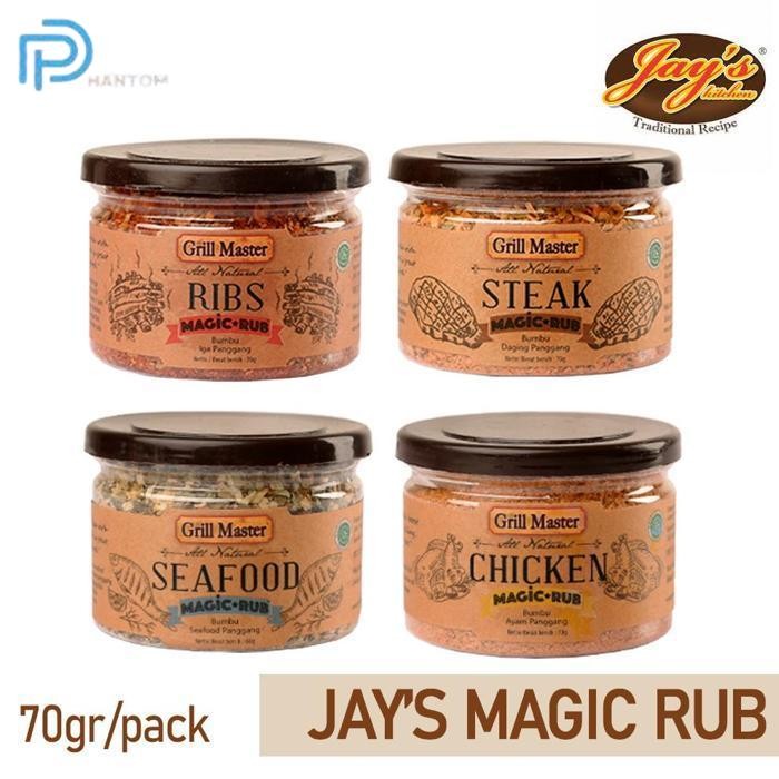 

BARU KTMSTORE JAY'S GRILL MASTER MAGIC DRY RUB 70GR CHIKEN RIBS STEAK SEAFOOD JAYS BUMBU