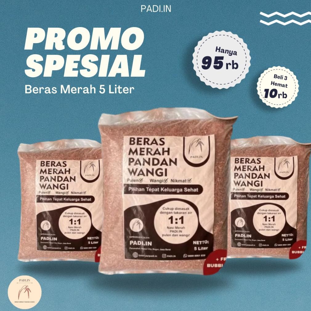 

Beras Merah 5 LITER DIJAMIN PULEN PANDAN WANGI DIET MURAH & FREE BUBBLE WRAP
