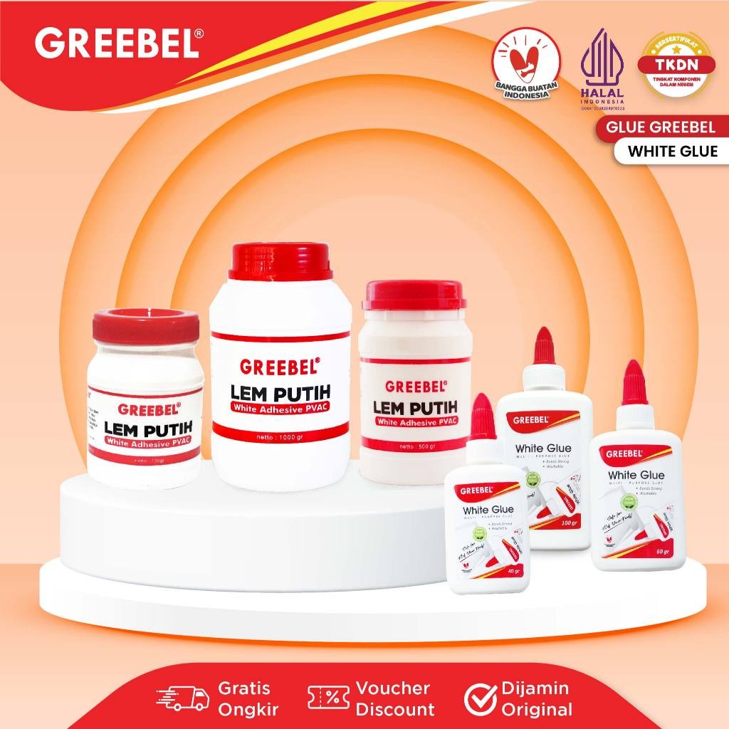 GREEBEL Lem Kertas White Glue / Lem Kertas Multifungsi Lem Kayu Putih Lem Cair