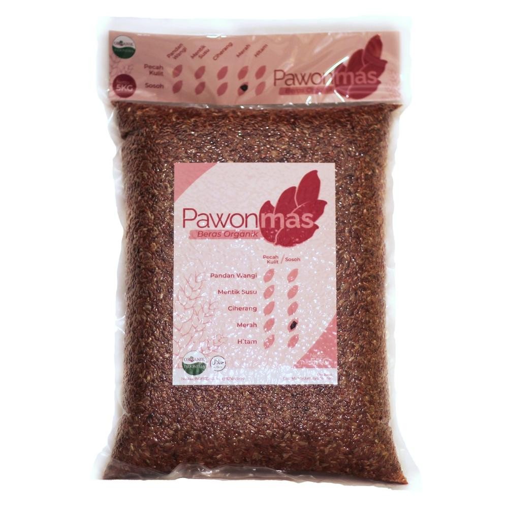 

Pawonmas Beras Merah Organik Sosoh [5kg] Rendah Gula Beras Diet Low IG