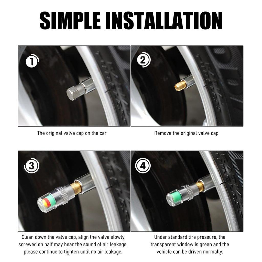 1Set4Pcs Variasi Penutup Pentil Indikator Ban /  Penutup Pentil Indikator Ban Mobil Motor