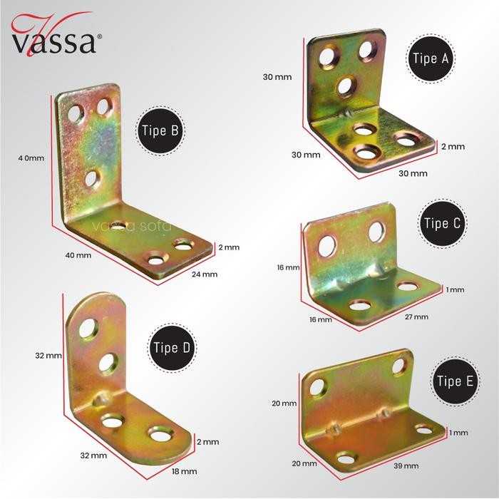 Bracket siku L / ambalan L / plat L penyangga