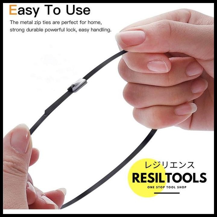 

Kabel Tis Stainless Hitam Cable Ties Stenlis 4.6 X 500 Mm Per10 Buah Terlaris