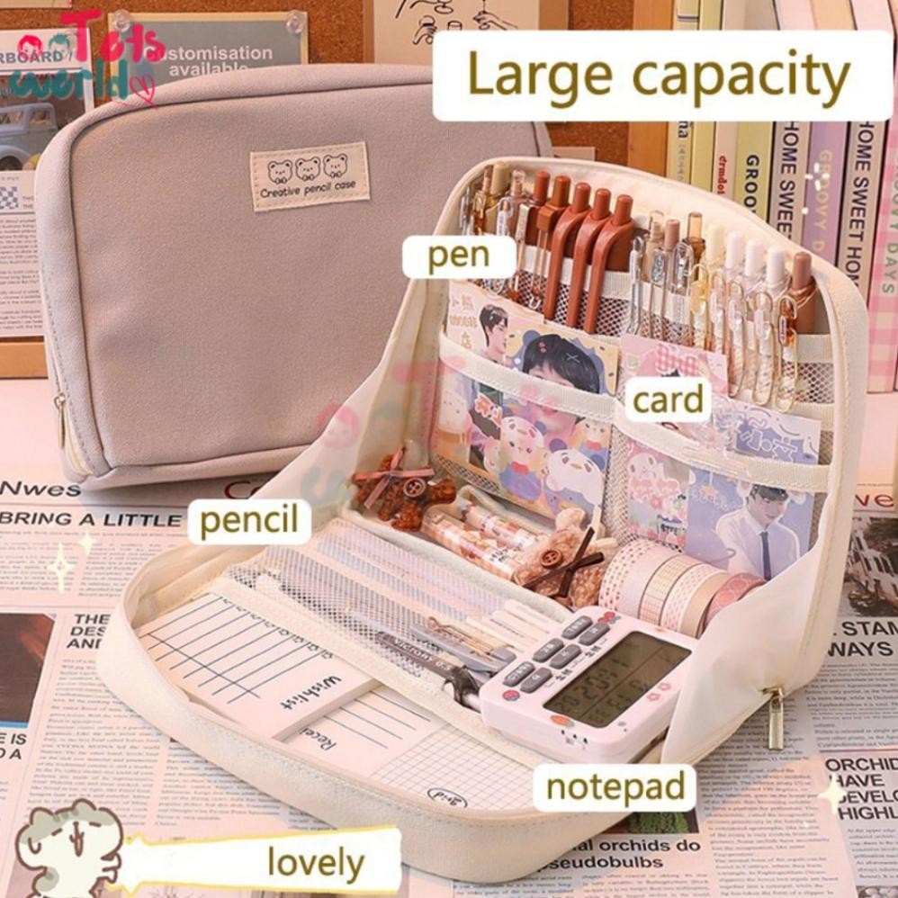 

READY STOK Tempat Pensil Alat Tulis Kreatif Multifungsi Tas Perlengkapan Kantor dan Anak Sekolah | Kotak Pensil Perlengkapan Kantor Stationary Bag Siap kirim