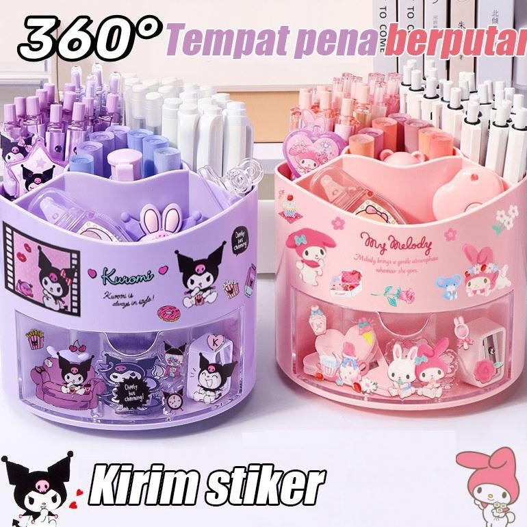 

TERLARIS Kotak Tempat Pensil Putar Rak Alat Kosmetik Peralatan Kantor Desk Storage Organizer Kotak Penyimpanan Lucu Siap kirim