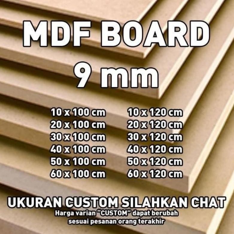 Papan MDF 9mm 50cm 100cm
