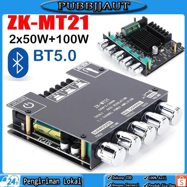Audio Stereo Bass Power Amplifier Board ZK-TB21 ZK-MT21 ZK-502MT Bluetooth 5.0 50Wx2+100W Amplifier 