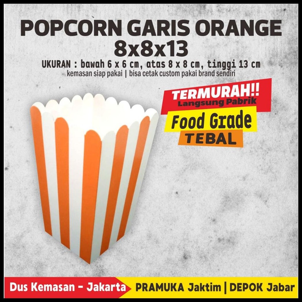 

BOX POPCORN GARIS 8X8X13 CM