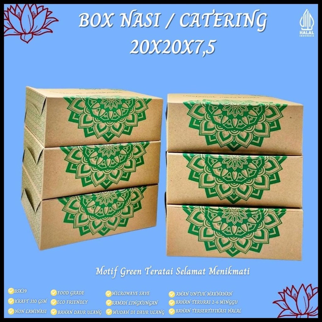 

DUS 20X20 BOX CATERING DUS NASI MOTIF TERATAI (B5K39)