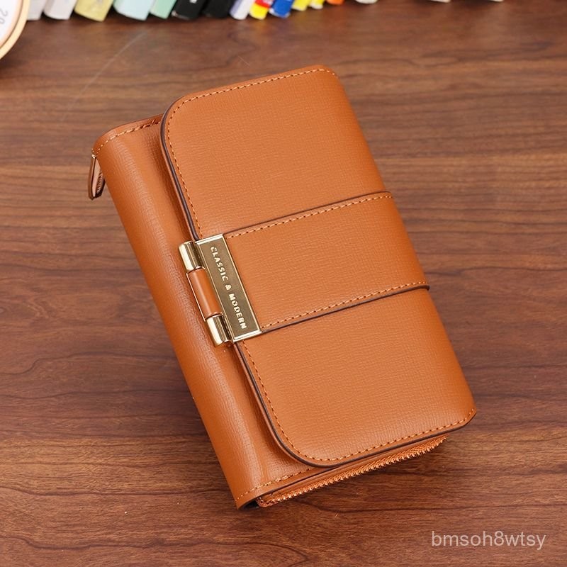 Dompet Wanita Pendek Gaya Korea Dompet Panjang Sedang Baru Kapasitas Besar Resleting Fashion Dompet 