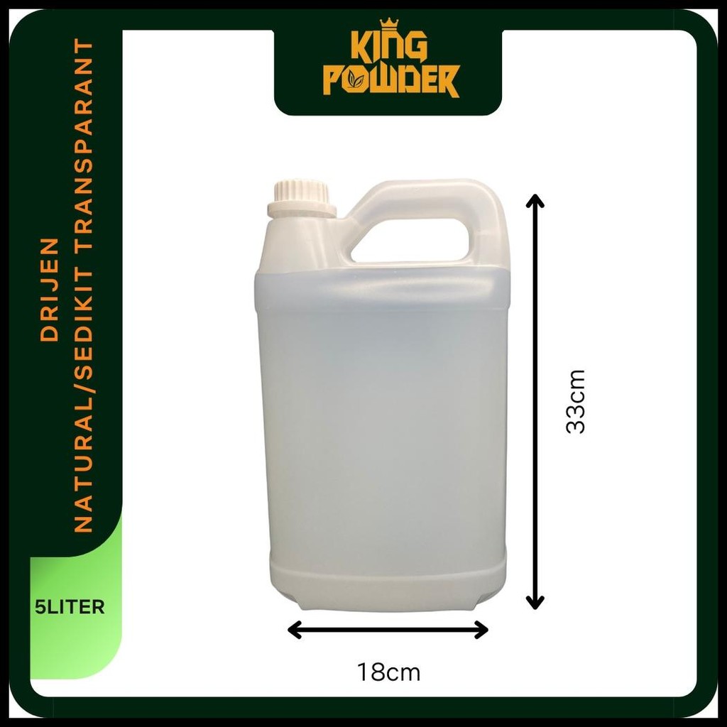 JERIGEN 5 LITER BARU / JERIGEN 5L HDPE TRANSPARAN PLUS TUTUP & PLUG