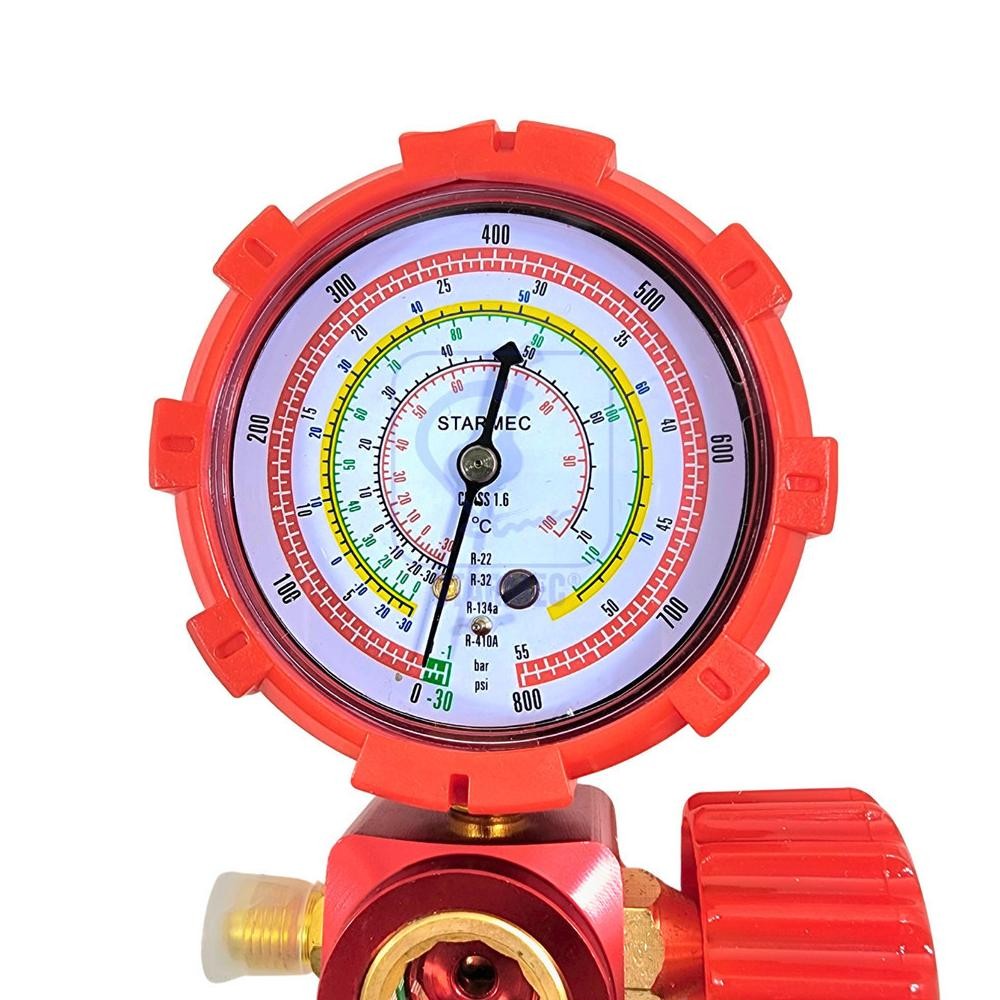 Manifold AC Single R32 R410a R22 Sightglass (Knob Plastik) High