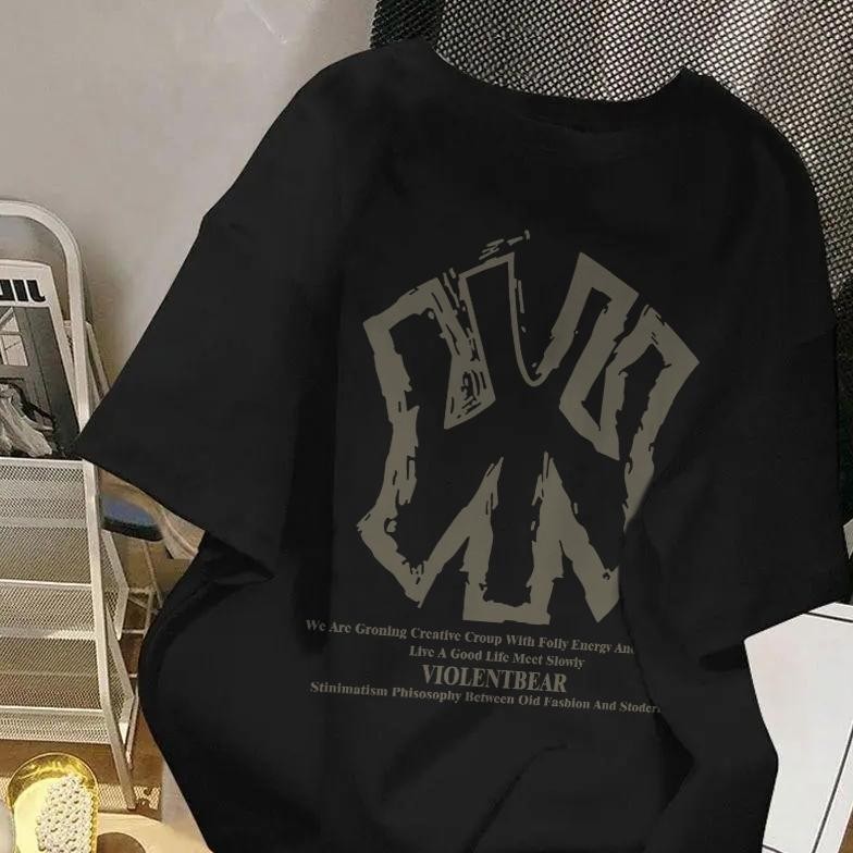 [original] koikoo baju kaos oversize baju oversize wanita lengan 3/4kaos oversize wanita kaos ny [te