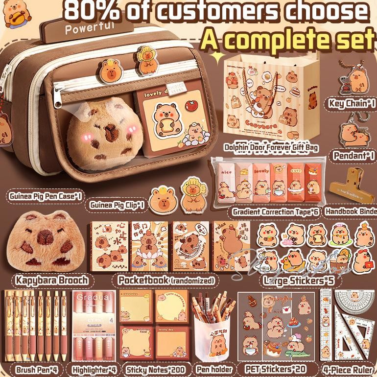 

Capybara Tempat alat tulis kotak pensil aesthetic Tas PenaTempat Pencil Tas Pensil kapasitas besar