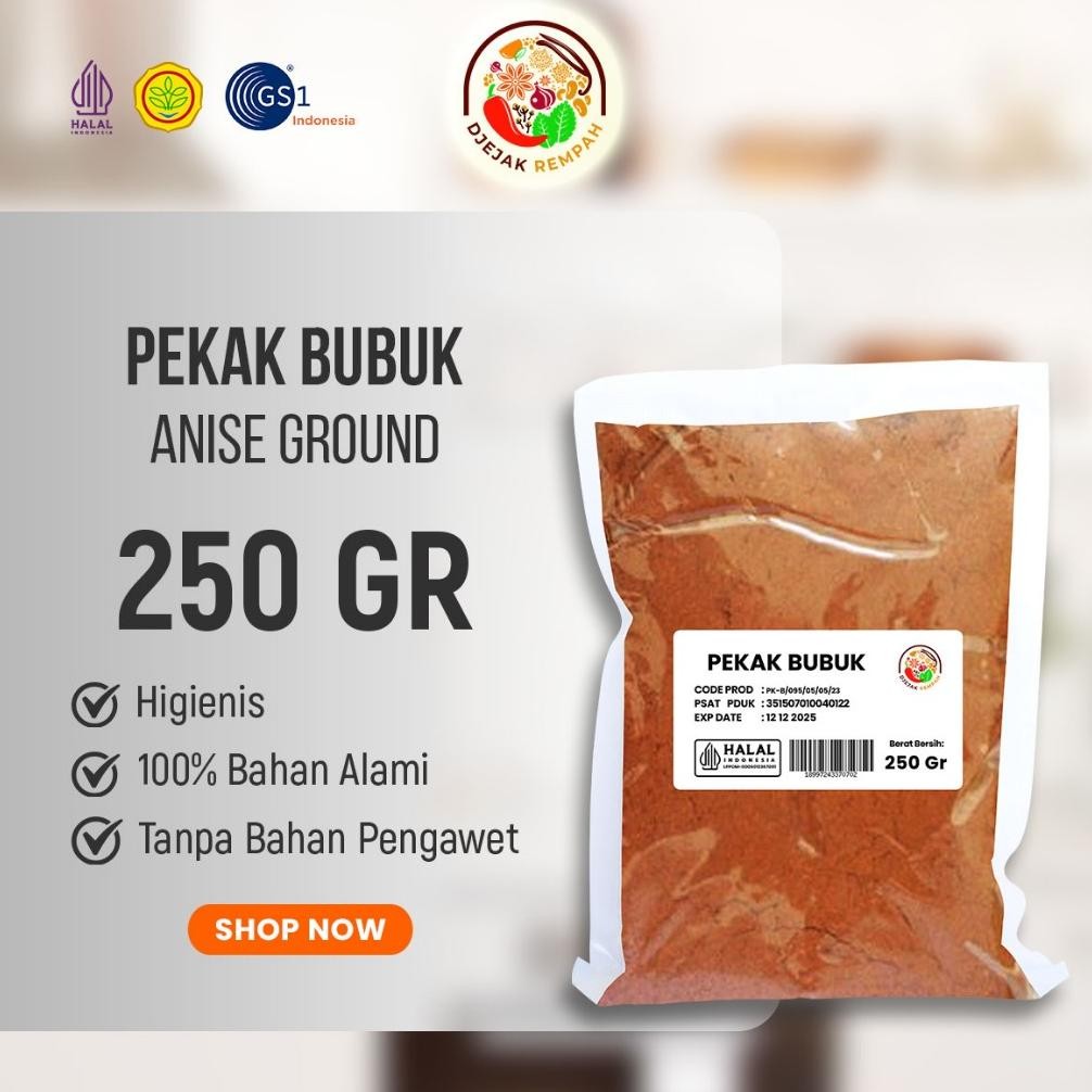 

Pekak Bubuk / Bunga Lawang Bubuk / Star Anis Powder Premium (Kemasan 100 Gr - 500 Gr)