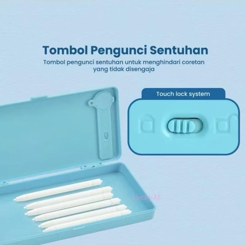 

Penuh Inovasi [Fs] Kotak Pensil Case Besar Lcd Writing Drawing Box Case Ukuran Besar Pencil Drawing Pad Edukasi 2In1